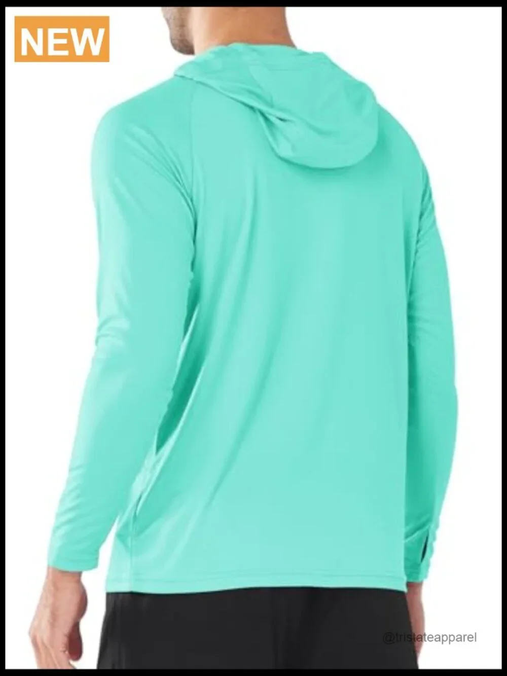 Men's UPF 50+ Rash Guard Hoodie Long Sleeve Sun Protection Shirt Fishing Swim